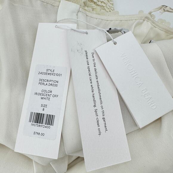 Veronica‎ Beard Women's White Perla Sequin Slip Midi Dress Size 8 NEW NWT Bridal - Picture 4 of 9